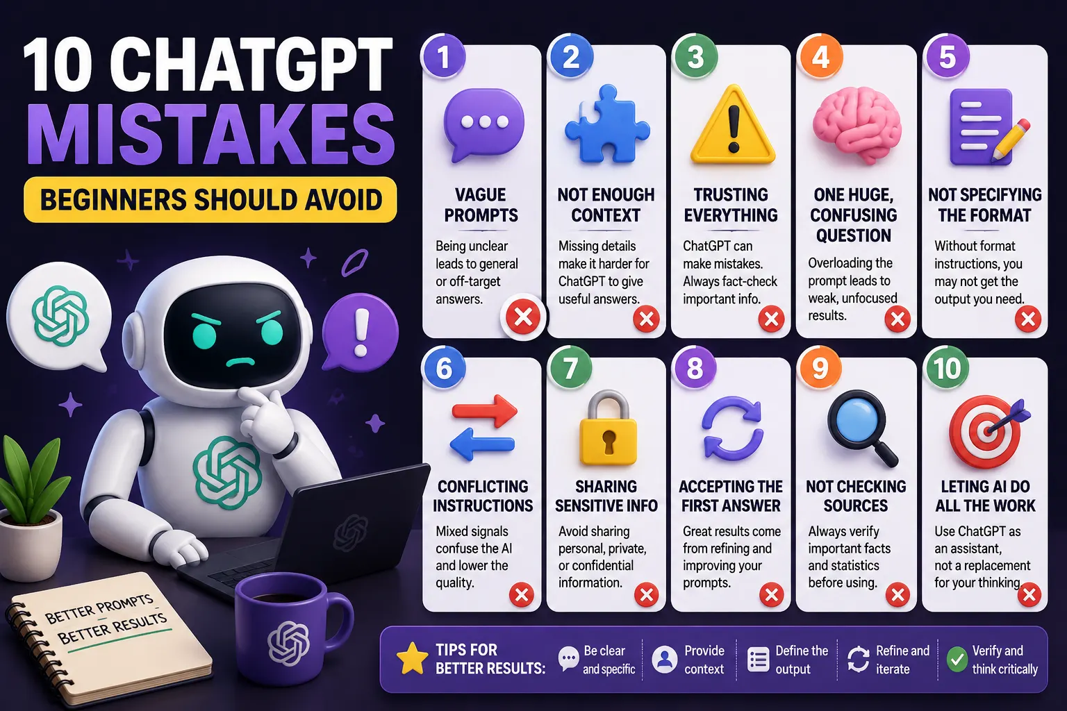 10 common ChatGPT mistakes beginners should avoid