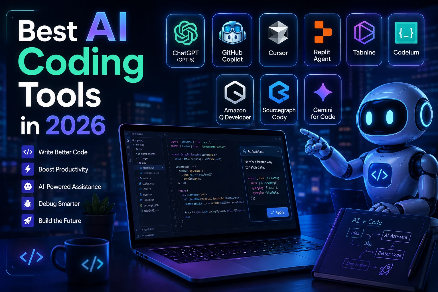 Best AI coding tools in 2026 with AI assistants helping developers write and review code