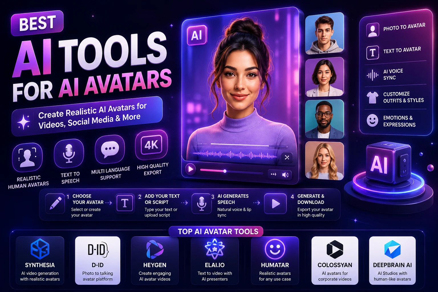 Best AI tools for creating realistic AI avatars in 2026