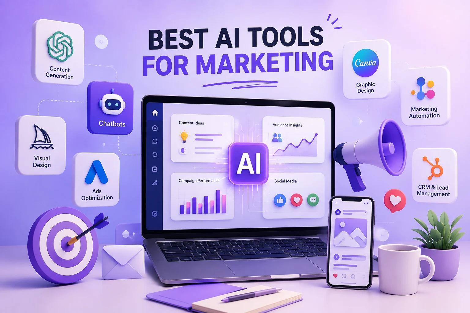 Best AI tools for marketing in 2026 for content, SEO, social media, email, and advertising