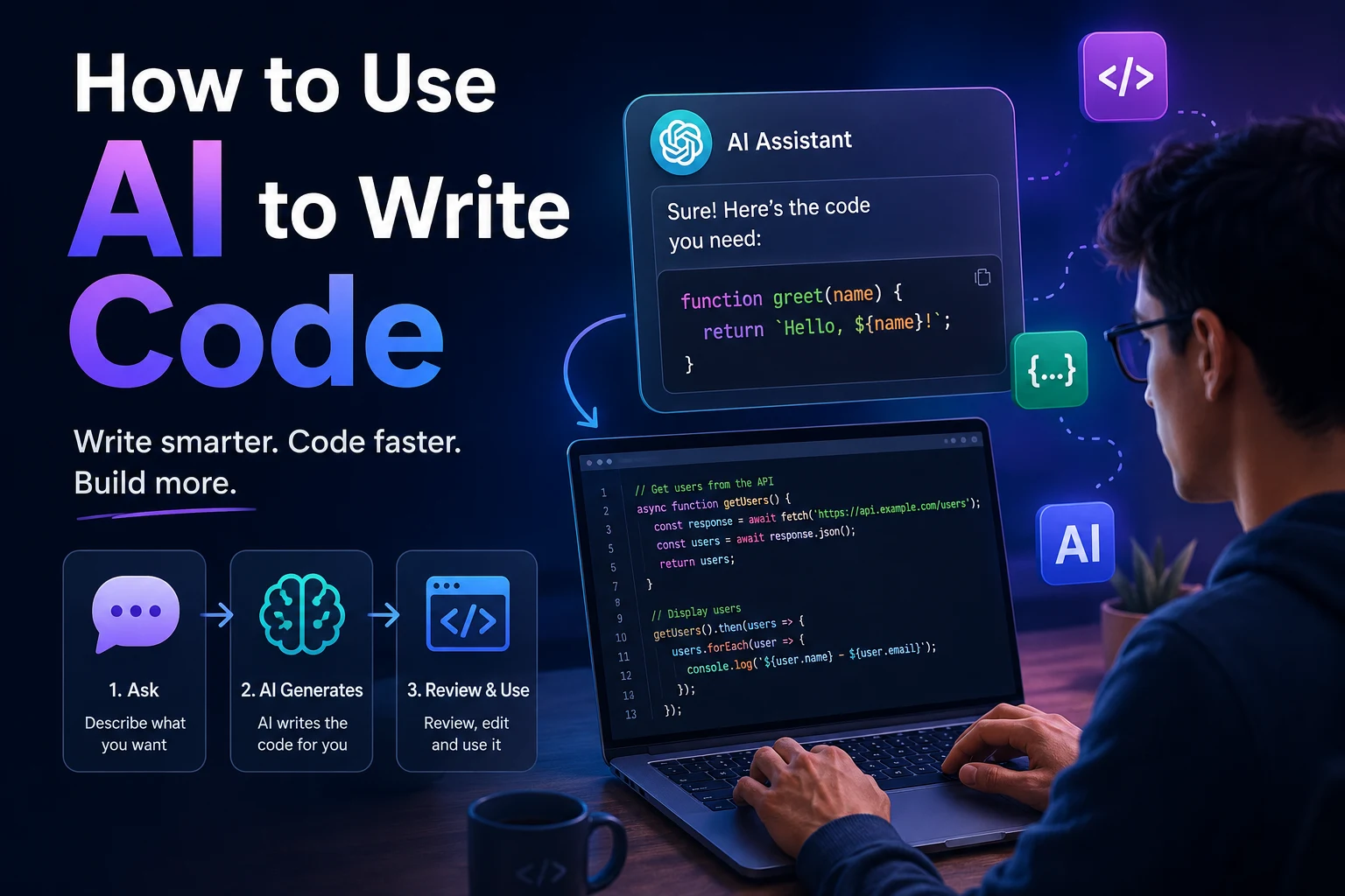 How to use AI to write code with an AI programming assistant and code editor